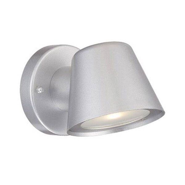 Brushed Silver 4.5-Inch One-Light LED Outdoor Wall Mount with Clear Glass, image 1