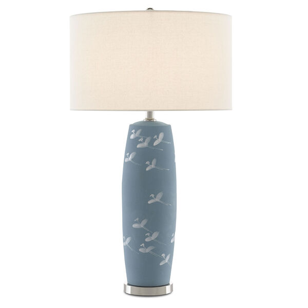 Sylph Pastel Blue and Polished Nickel One-Light Table Lamp, image 1