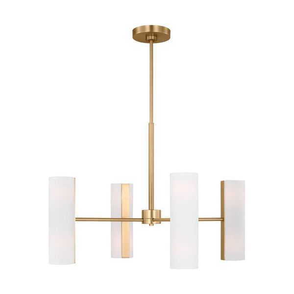 Capalino Satin Brass Eight-Light Large Chandelier by Drew and Jonathan, image 1
