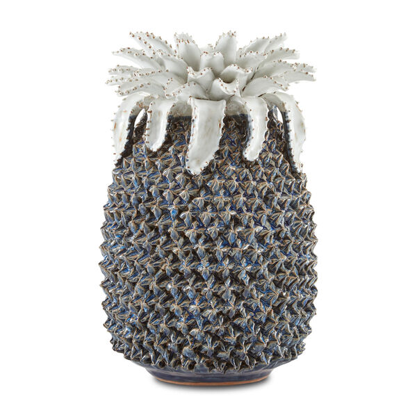 Waikiki Blue and White Nine-Inch Medium Pineapple Sculpture, image 1