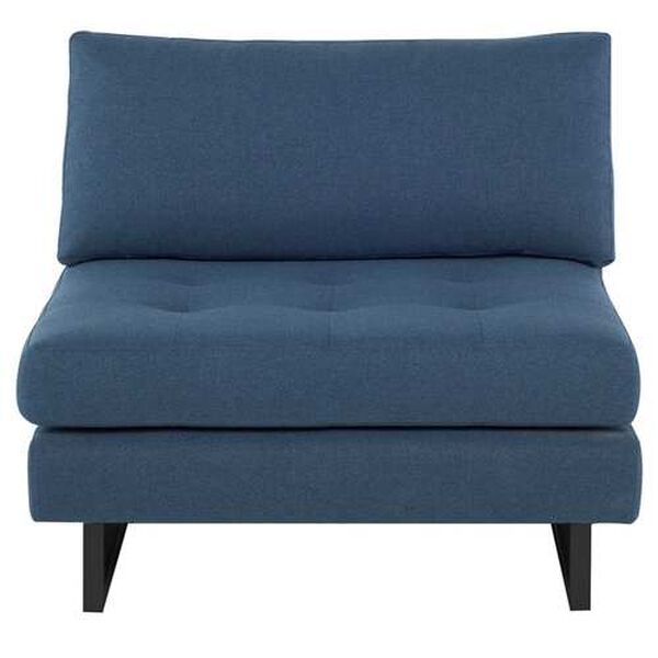 Janis Lagoon Blue Black 34-Inch Armless Sofa, image 5