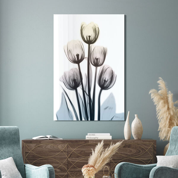 Springing Tulips Frameless Free Floating Tempered Glass Graphic Wall Art, image 1