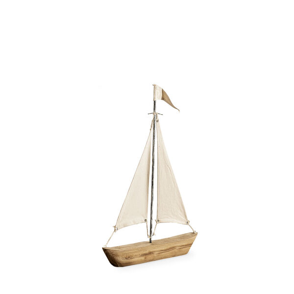 Tartane Natural Brown 21-Inch Nautical Inspired Sailboat, image 1