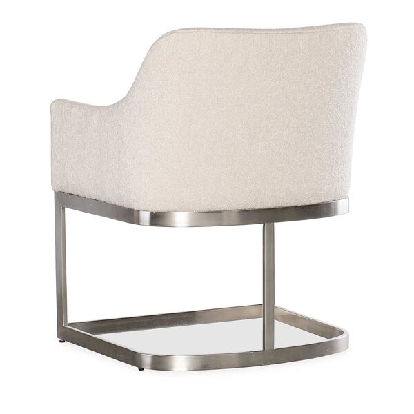 Modern Mood Brushed Pewter Upholstered Arm Chair with Metal Base, image 3