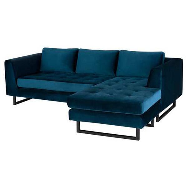 Matthew Midnight Blue Black Sectional Sofa, image 3