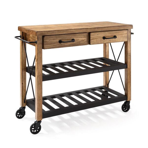 Roots Rack Natural Industrial Kitchen Cart, image 1