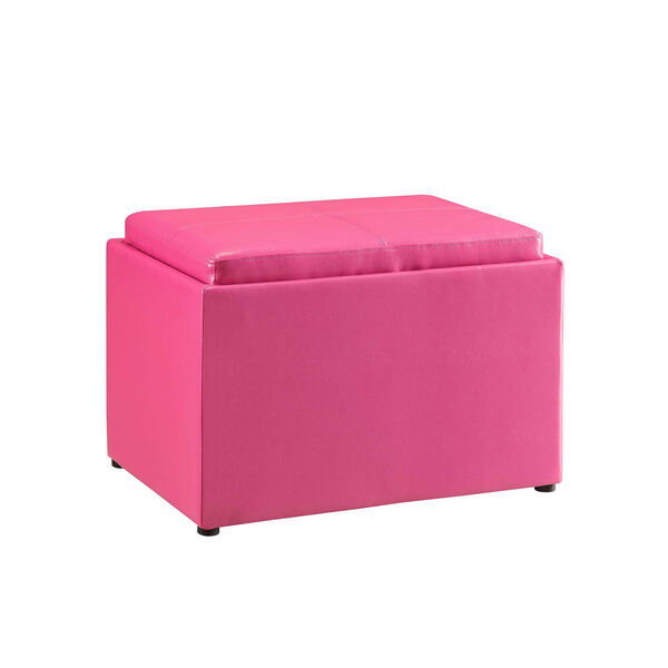 Designs4Comfort Pink Storage Ottoman, image 1