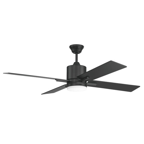 Teana Flat Black 52-Inch LED Ceiling Fan with Wall Control, image 1