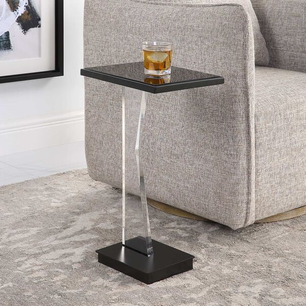 Angle White Black Contemporary Accent Table, image 5