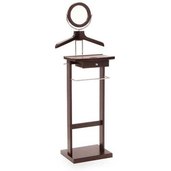 Wood Valet Stand with Mirror, image 1