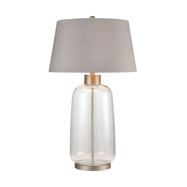 Whaling Clear Bubble Glass and Pewter One-Light Table Lamp, image 1