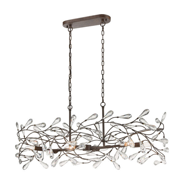 Crislett Sunglow Bronze Six-Light 43-Inch Pendant With Clear Crystal, image 1