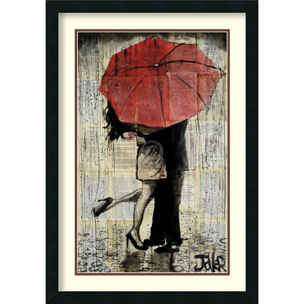 The Red Umbrella by Loui Jover: 21 x 30-Inch Framed Art Print, image 1