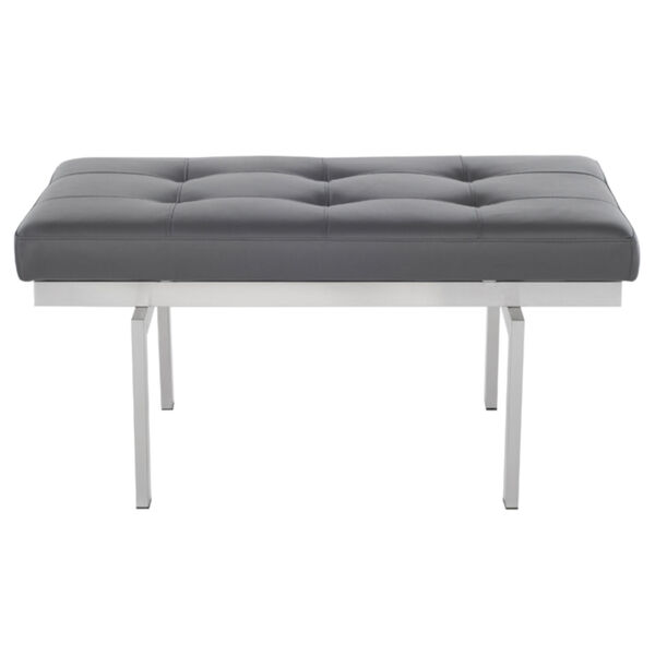 Louve Gray and Silver Bench, image 2