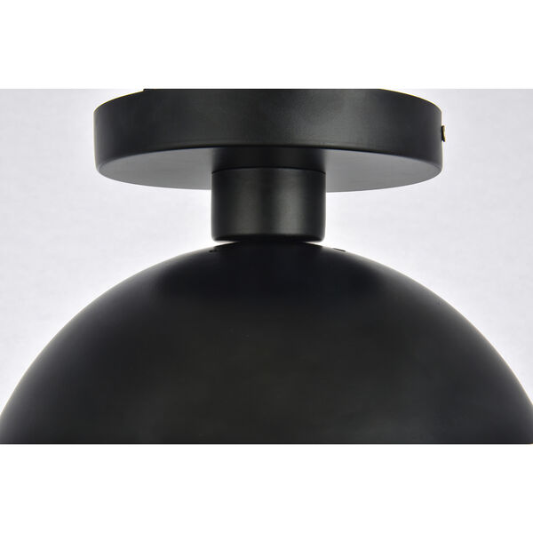 Eclipse Black and Frosted White 10-Inch One-Light Semi-Flush Mount, image 4