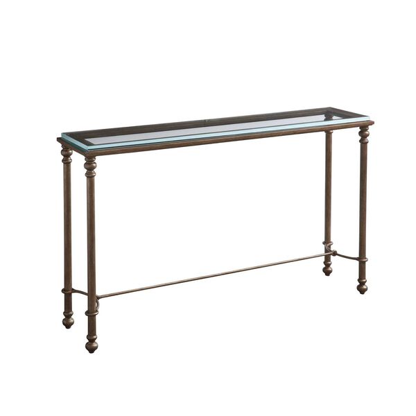 Laguna Gray Bluff Metal and Glass Console, image 1