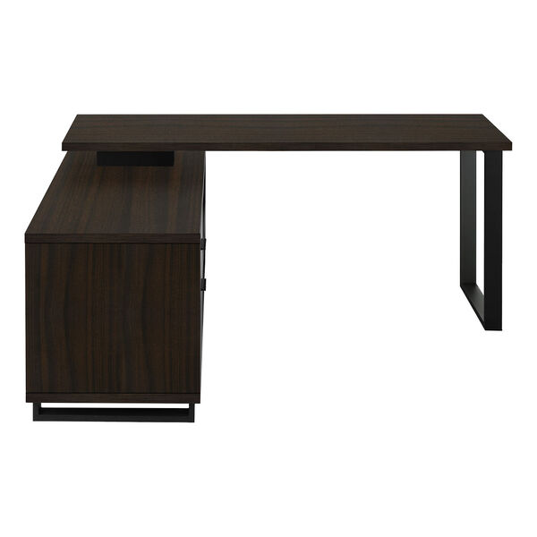 Espresso Computer Desk with Drawers and Shelves, image 5