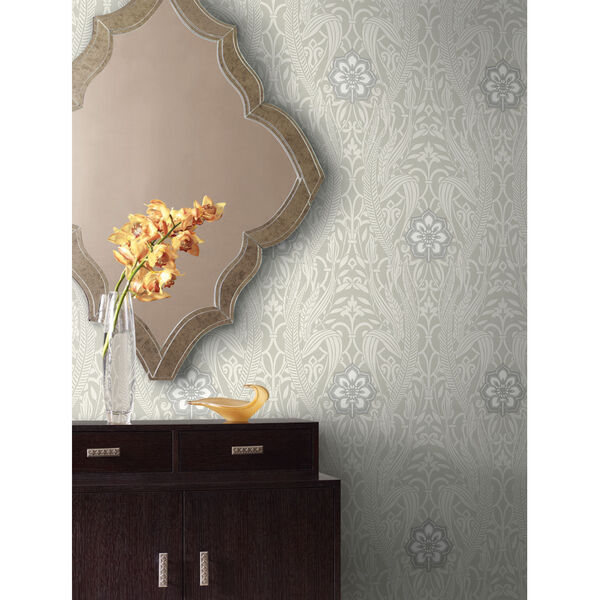 Damask Resource Library Gray 27 In. x 27 Ft. Gatsby Wallpaper, image 2