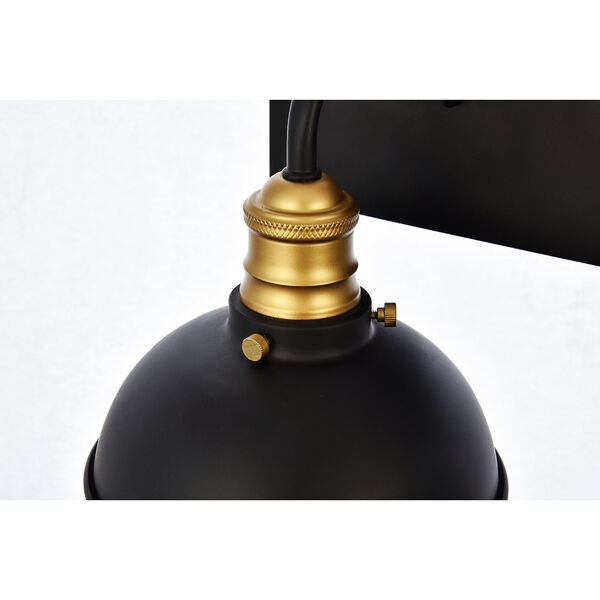 Anders Black and Brass Three-Light Wall Sconce, image 4
