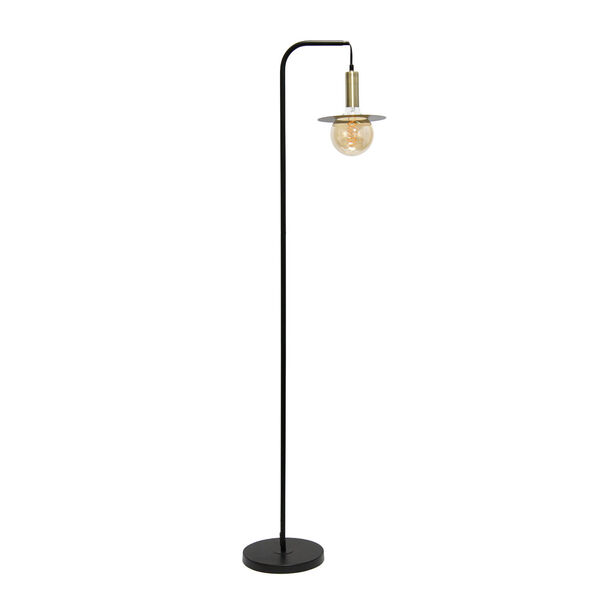 Maize Black and Antique Brass One-Light Floor Lamp, image 1