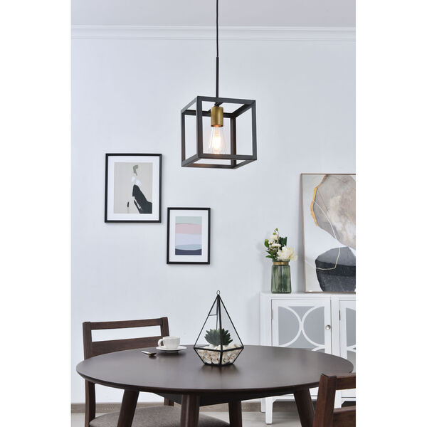 Resolute Brass and Black Eight-Inch One-Light Mini Pendant, image 2