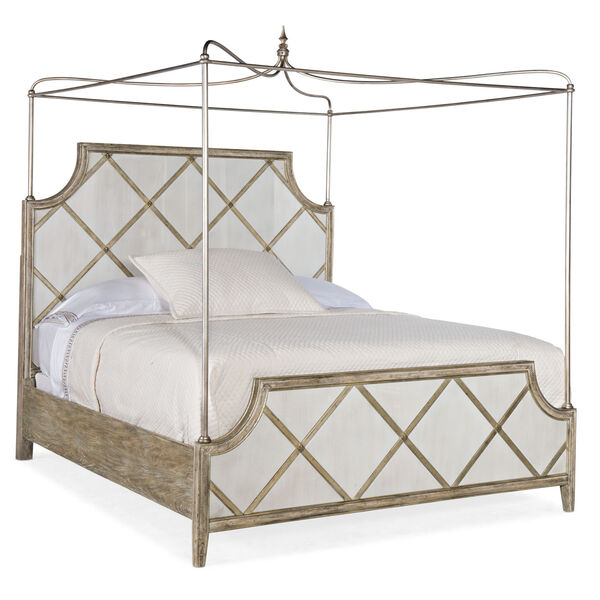 Sanctuary Champagne Canopy King Panel Bed, image 1