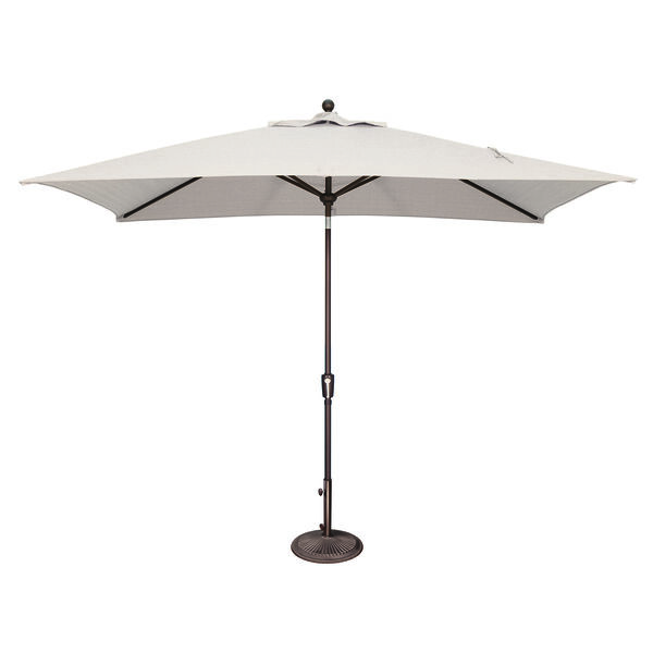 Catalina 6x10 Foot Rectangular Market Umbrella in Natural Sunbrella and Bronze, image 1