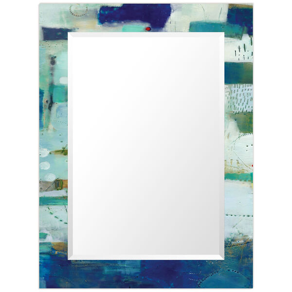 Crore Blue 40 x 30-Inch Rectangular Beveled Wall Mirror, image 6