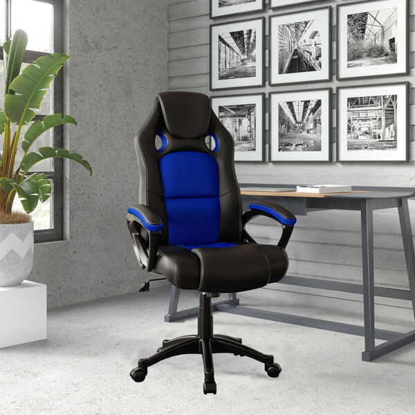 Stanton Blue High Back Gaming Task Chair with Vegan Leather, image 2