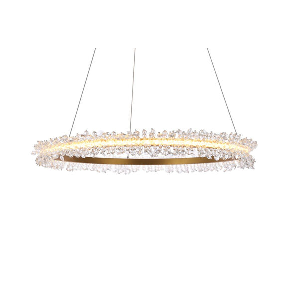 Laurel Gold 26-Inch LED Chandelier with Royal Cut Clear Crystal, image 3