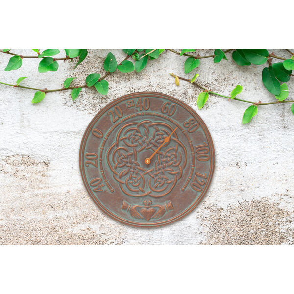 Celtic Knot Copper Verdigris Outdoor Thermometer, image 2