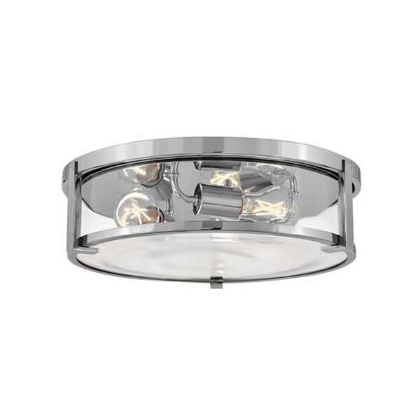 Lowell Chrome with Clear Glass Three-Light LED Flush Mount, image 1