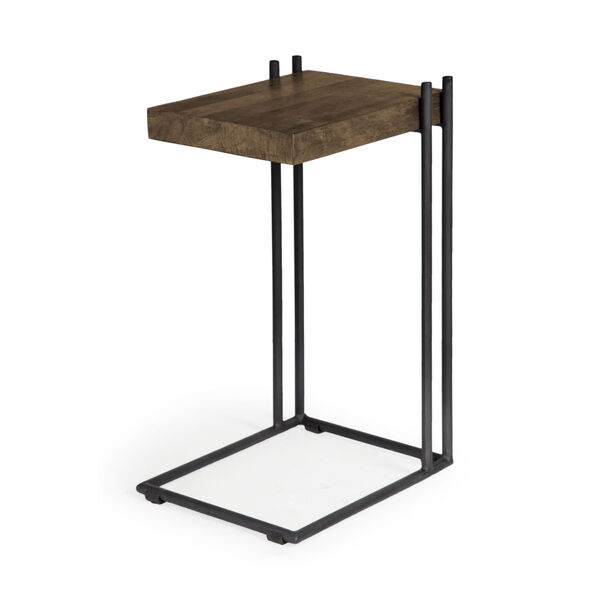 Maddox II Brown and Black L-Shaped End Table, image 1
