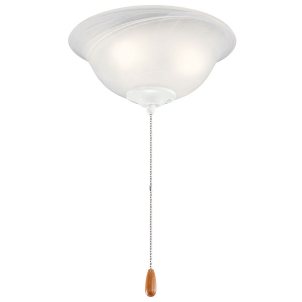 Multicolor 11-Inch Three-Light LED Alabaster Swirl Glass Fan Light Kit, image 1