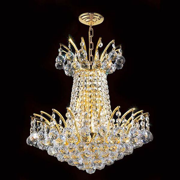 Empire Four-Light Gold Finish with Clear-Crystals Chandelier, image 1