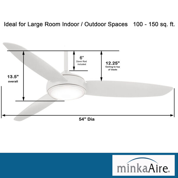 Concept IV White 54-Inch LED Smart Ceiling Fan, image 4