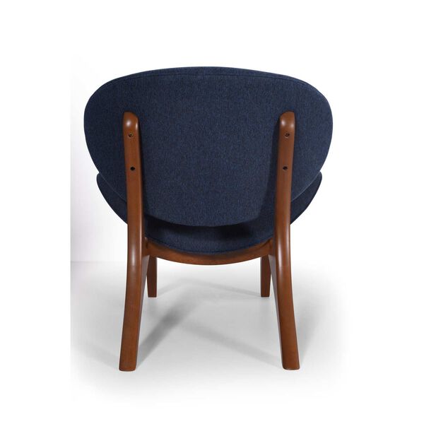 Modern Brown and Navy Accent Slipper Chair, image 4