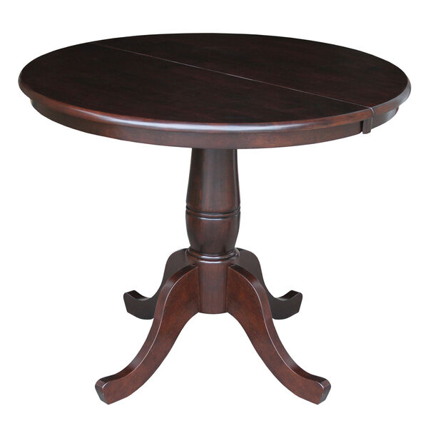 Rich Mocha 36-Inch Round Pedestal Dining Table, image 1