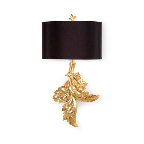 Black and Gold One-Light 11-Inch Left Gaylord Sconce, image 1