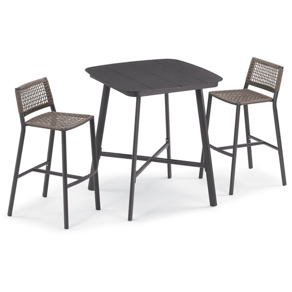 Eiland Carbon and Mocha Outdoor Bar Table Set, 3-Piece, image 1