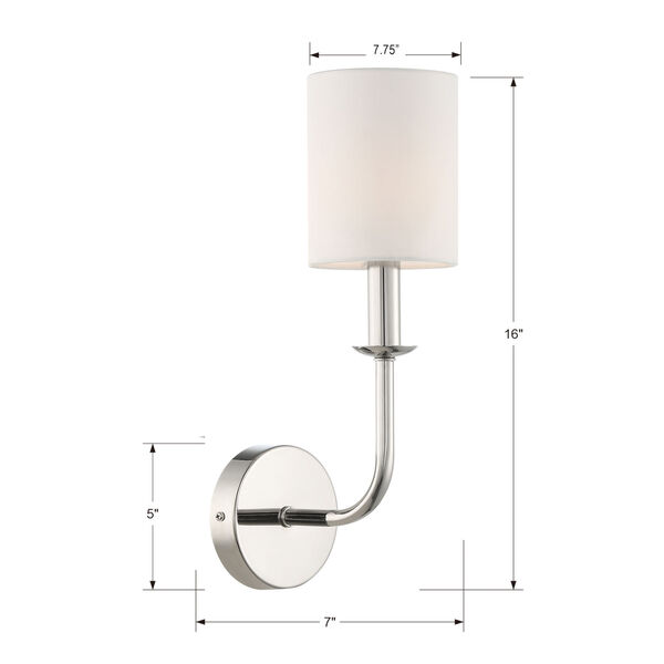 Bailey Polished Nickel One-Light Wall Sconce, image 5