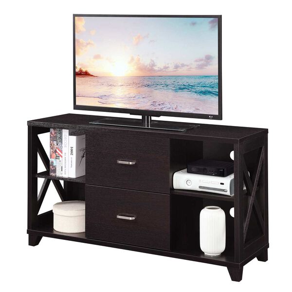 Brown Deluxe Two Drawer TV Stand with Shelve, image 2