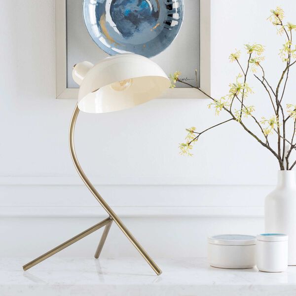 Ula Brass, White One-Light Table Lamp, image 2