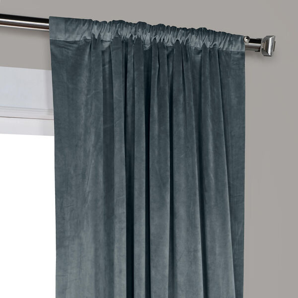 Blue 108 x 50 In. Plush Velvet Curtain Single Panel, image 8