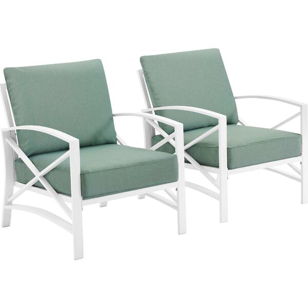 Kaplan Mist White Outdoor Metal Armchair Set , Set of Two, image 2