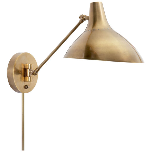 Charlton Wall Light in Hand-Rubbed Antique Brass by AERIN, image 1