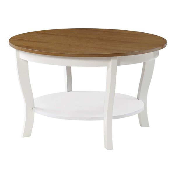 American Heritage Round Coffee Table in Driftwood White, image 1