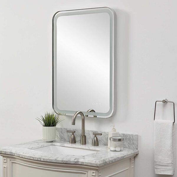Crofton Polished Nickel Tiled Vanity Mirror, image 5