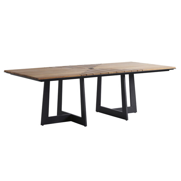 South Beach Dark Graphite and Light Brown Rectangular Dining Table, image 1