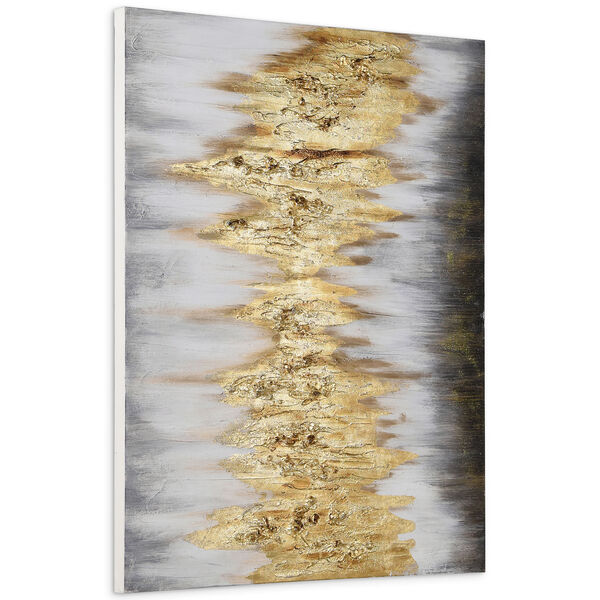 Gold Frequency Textured Metallic Unframed Hand Painted Wall Art, image 4
